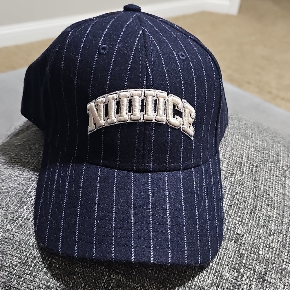 NWT Aerie Hat Wool Blend Baseball Cap Pinstripe Nice - Picture 2 of 9